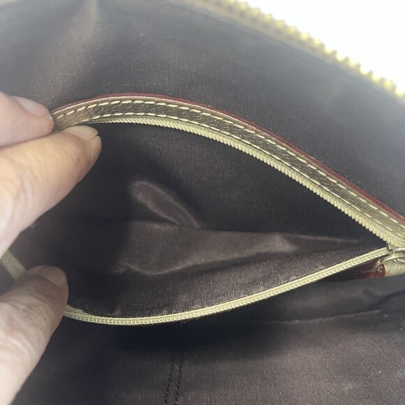 KATE SPADE Gold Shiny Clutch Leather Chain Strap Shoulder Bag Purse - Picture 10 of 13